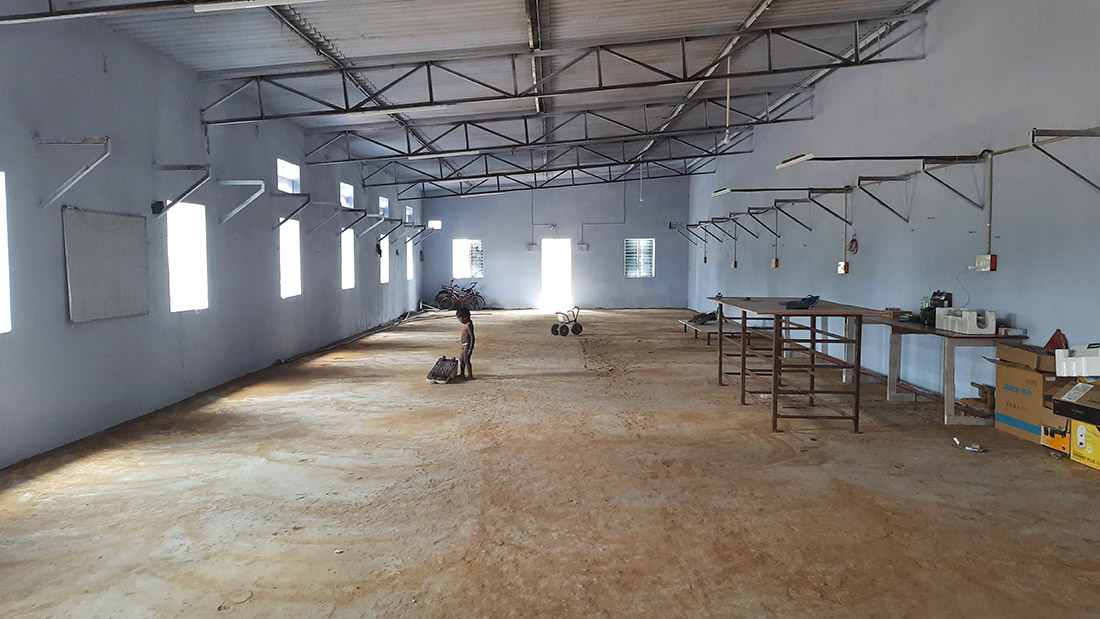The space after — a clean open hall ready for use